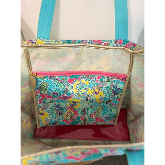 Lilly Pulitzer In The Beginning Gold Sparkle Tote Bag – Gold Sequin Trim - Picture 9 of 16